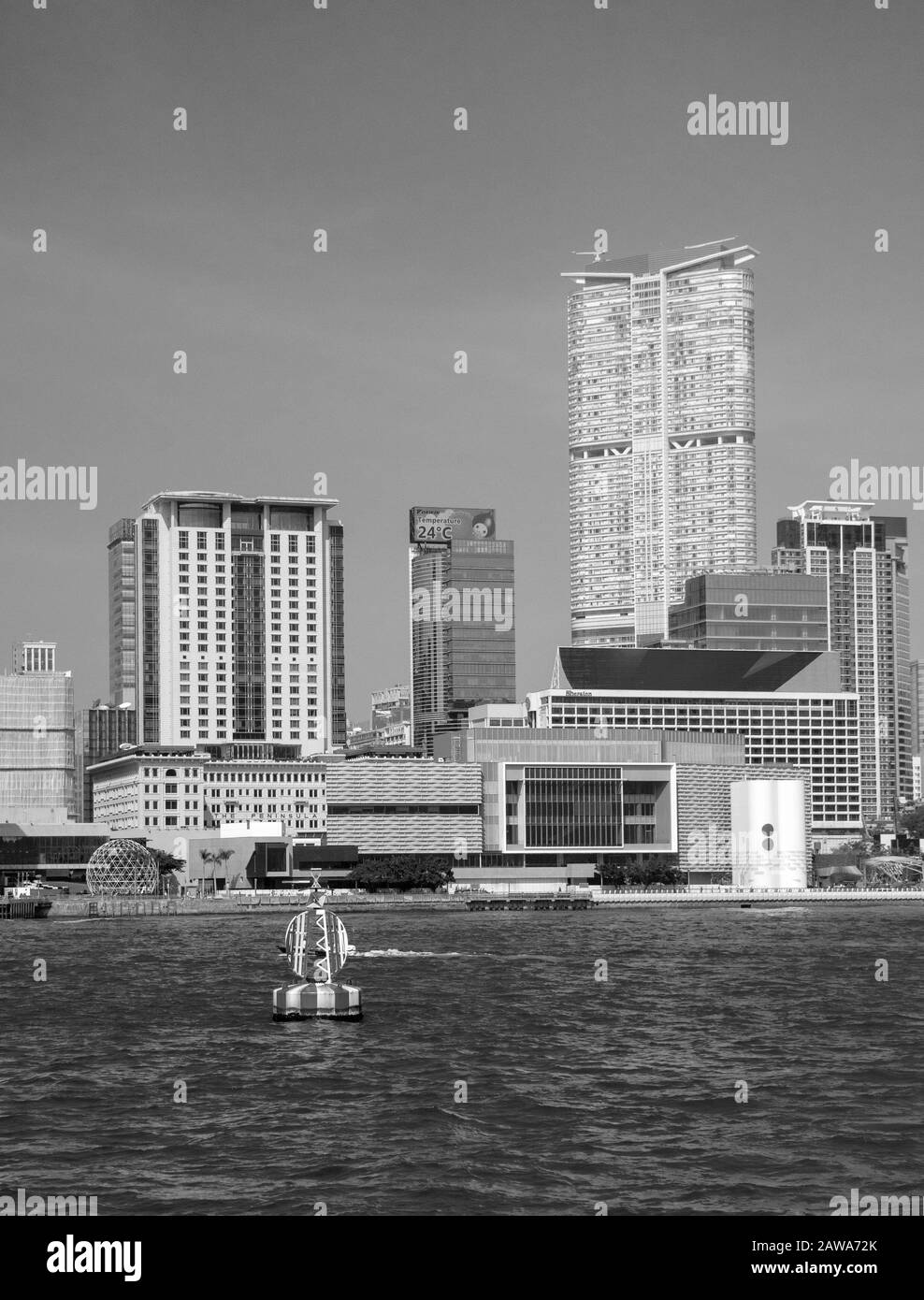 Tsim Sha Tsui Du Port De Victoria, Hong Kong Banque D'Images