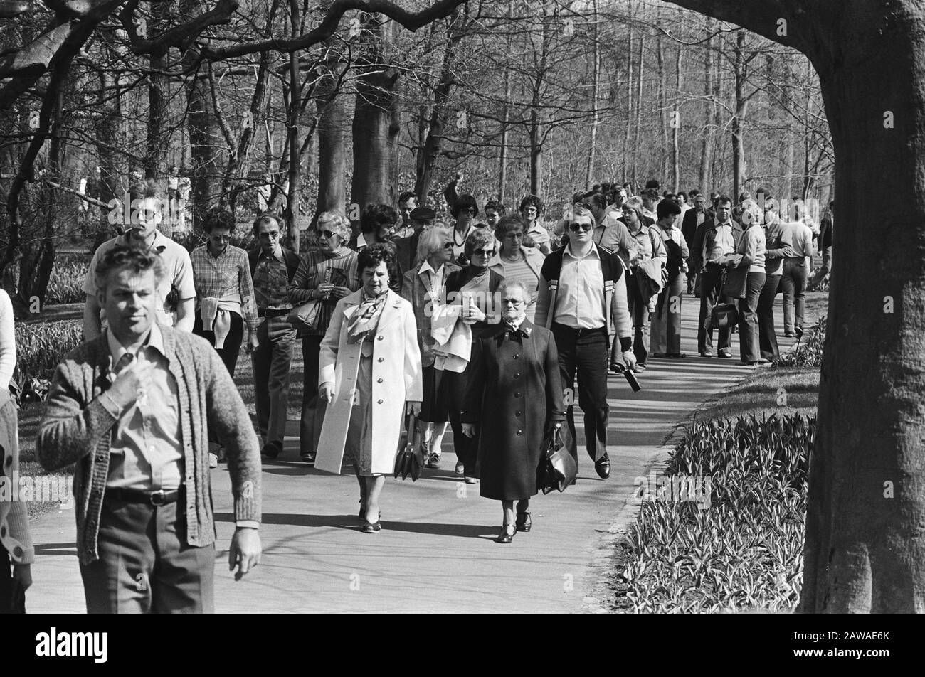 Pâques Foules Bondées de Keukenhof, bulbe fleurs Date: 14 avril 1979 lieu: Lisse, Zuid-Holland mots clés: Fleurs, champs de fleurs, foules Nom de l'établissement: Keukenhof Banque D'Images