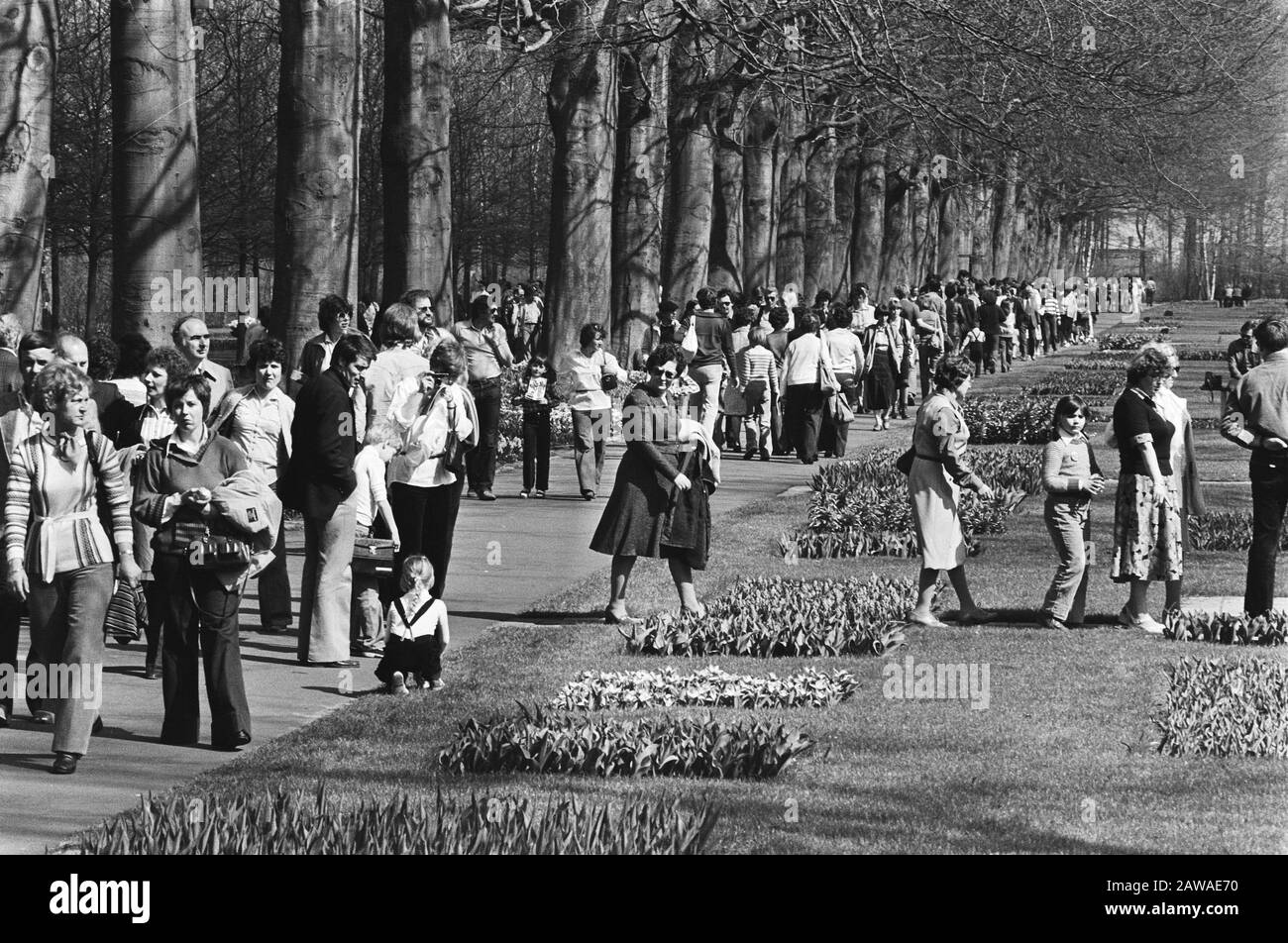 Pâques Foules Bondées de Keukenhof, bulbe fleurs Date: 14 avril 1979 lieu: Lisse, Zuid-Holland mots clés: Fleurs, champs de fleurs, foules Nom de l'établissement: Keukenhof Banque D'Images