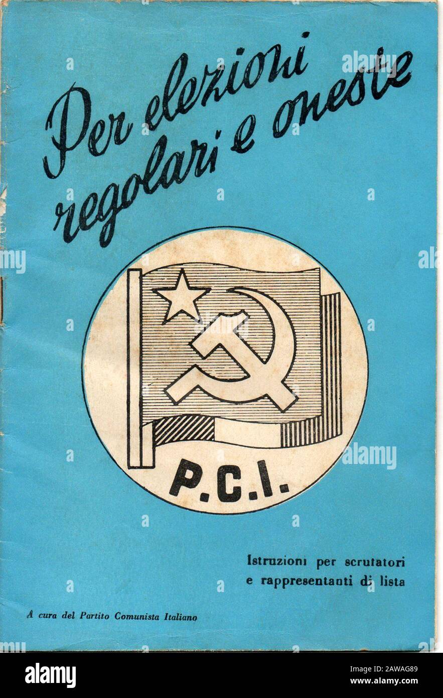 1953 , ITALIE : la campagne électorale communiste italienne de PARTITO COMUNISTA ITALIANO , brochure avec instruction pour l'honnêteté des représentants Banque D'Images
