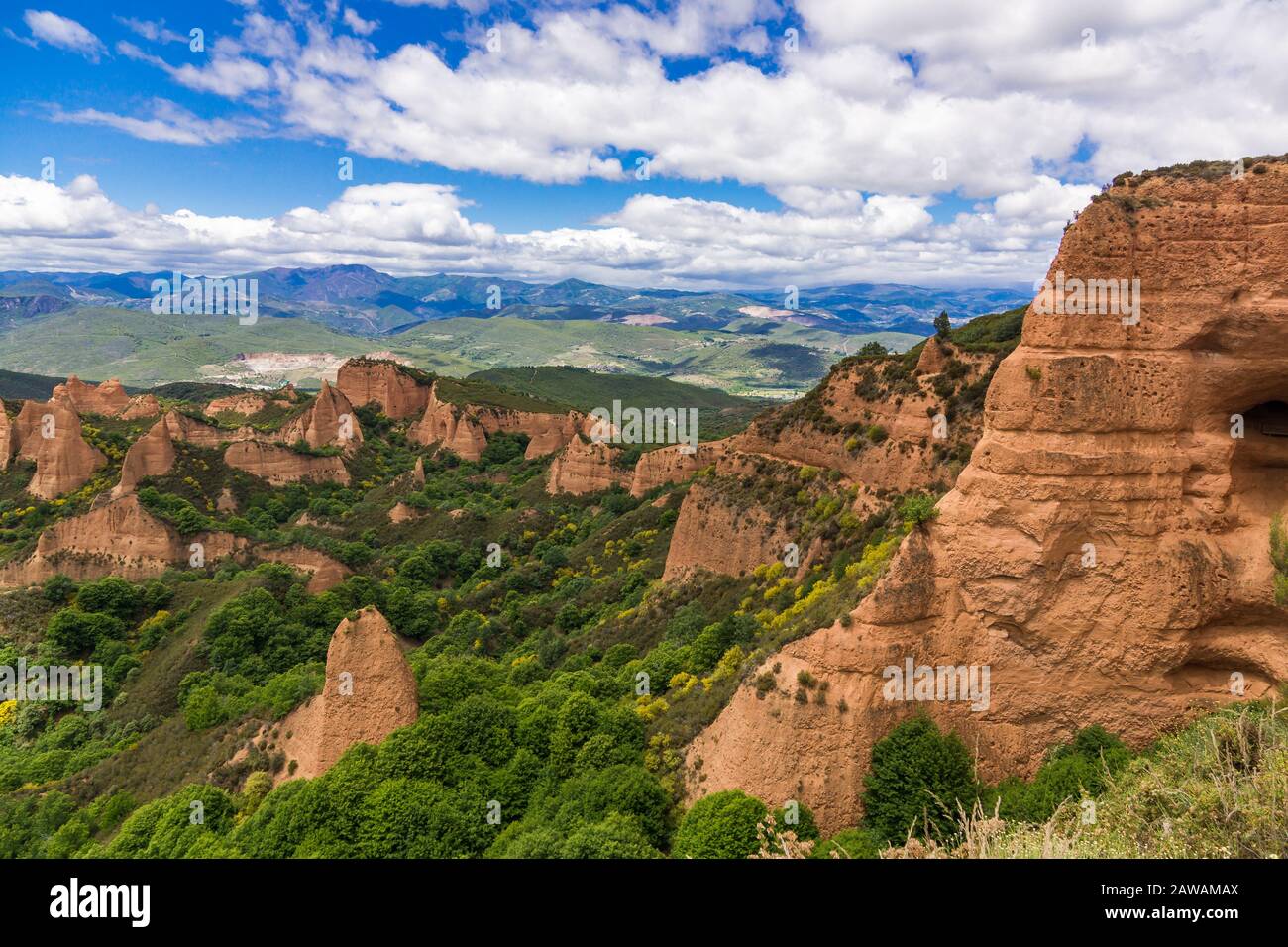 Vue sur les montagnes de Las medulas Banque D'Images