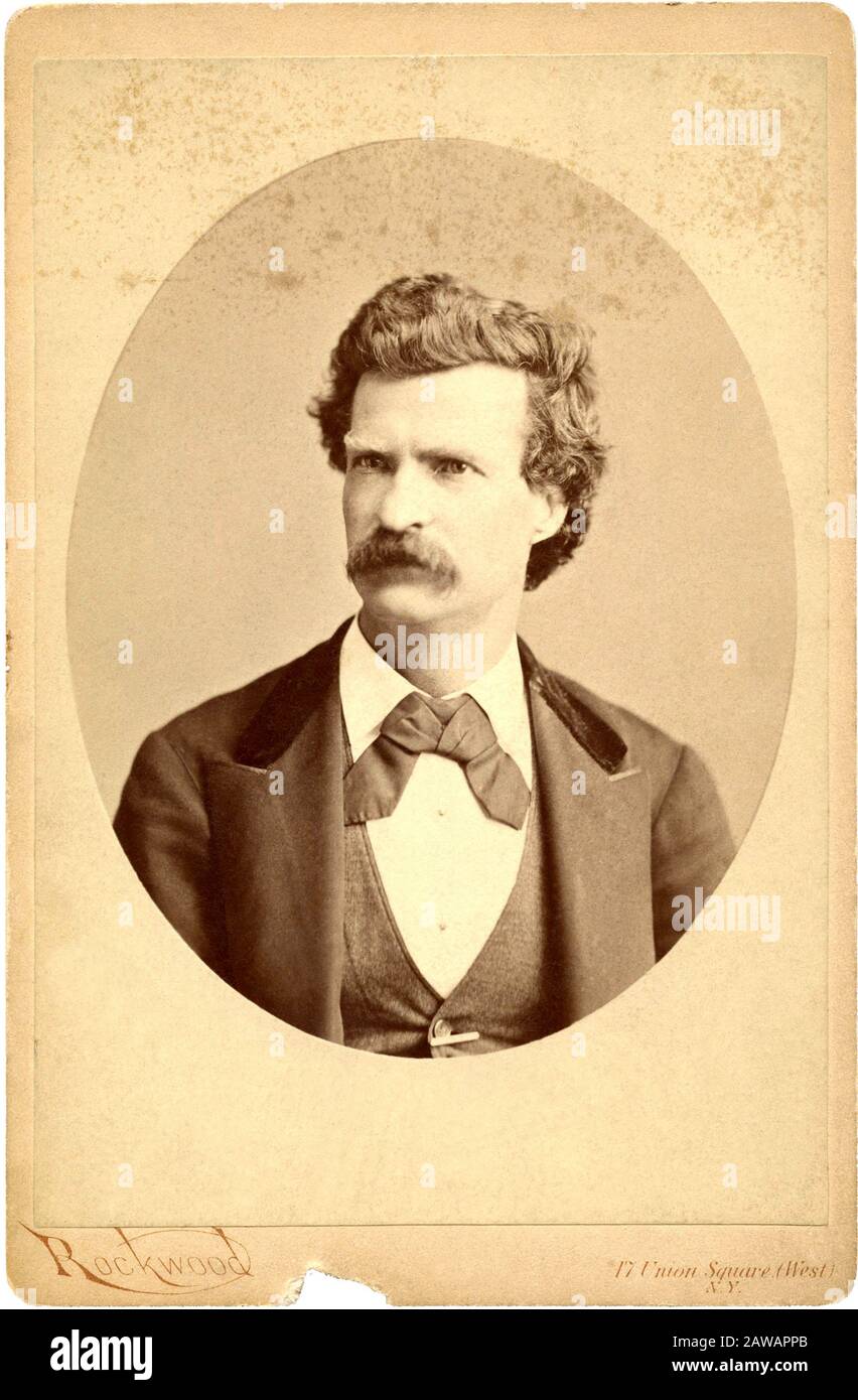 1870 CA : le célèbre écrivain américain TWAIN ( 1835 - 1910 ) . Photo de Rockwood , New York - SCRITTORE - LETTERATURA - LITTÉRATURE - letterato Banque D'Images