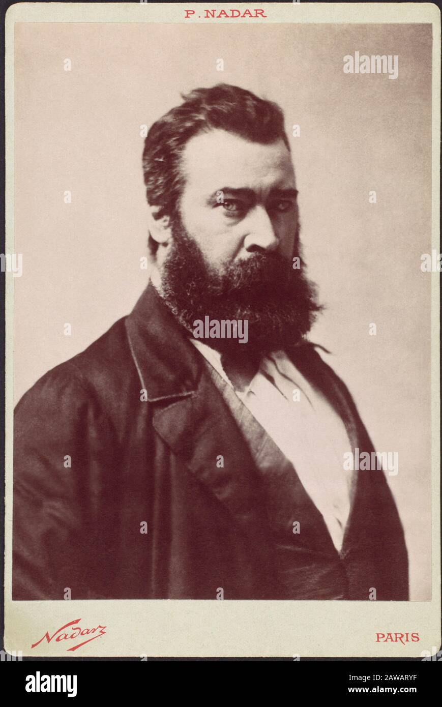 1856 CA , Paris , FRANCE : le peintre réaliste français Jean-François MIL ( 1814 - 1875 ). Photo de NADAR , Paris . Était un peintre français et un de t Banque D'Images