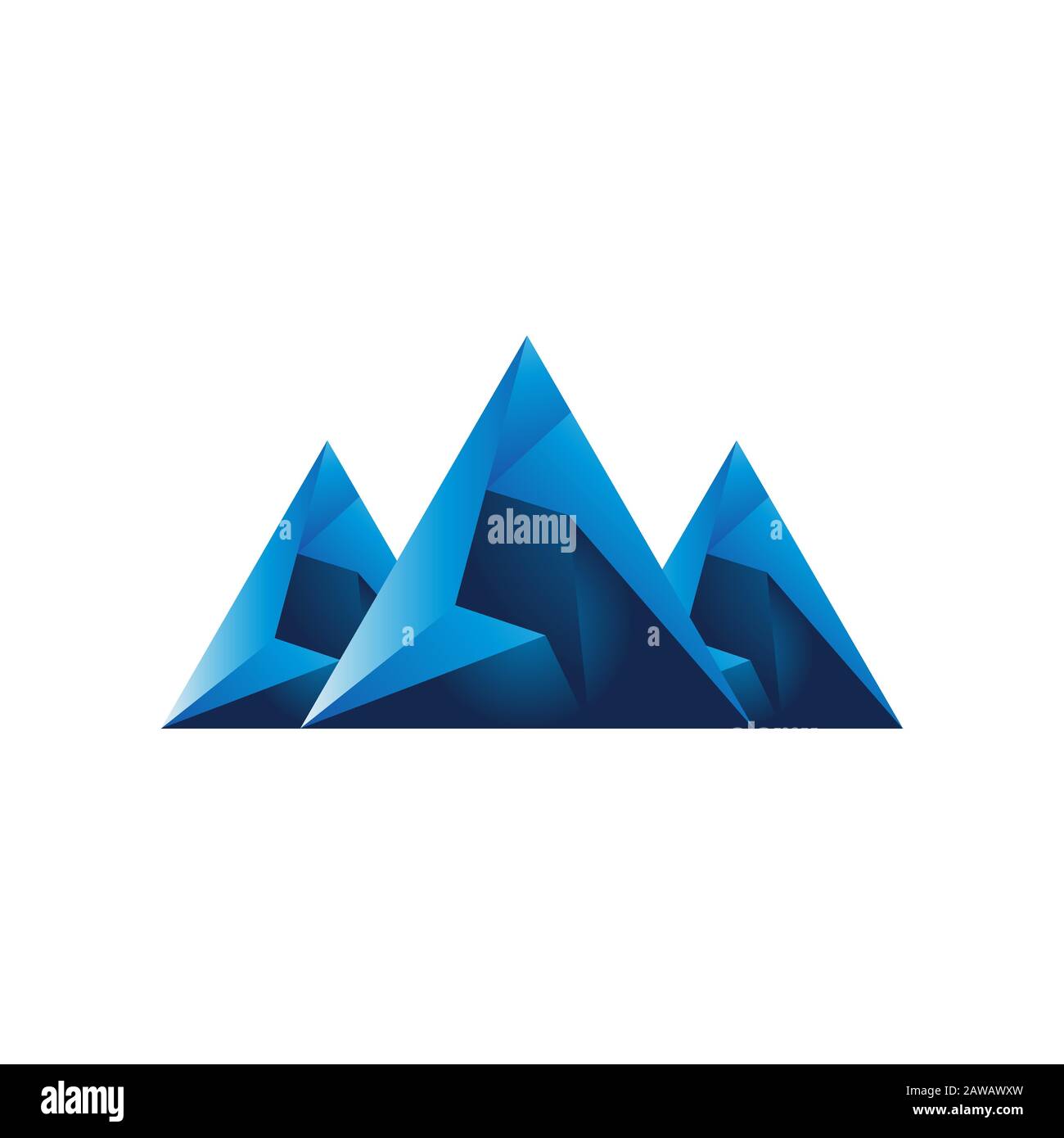 Silhouette du logo iceberg de ICE Mountain avec des illustrations vectorielles texturées en relief Illustration de Vecteur