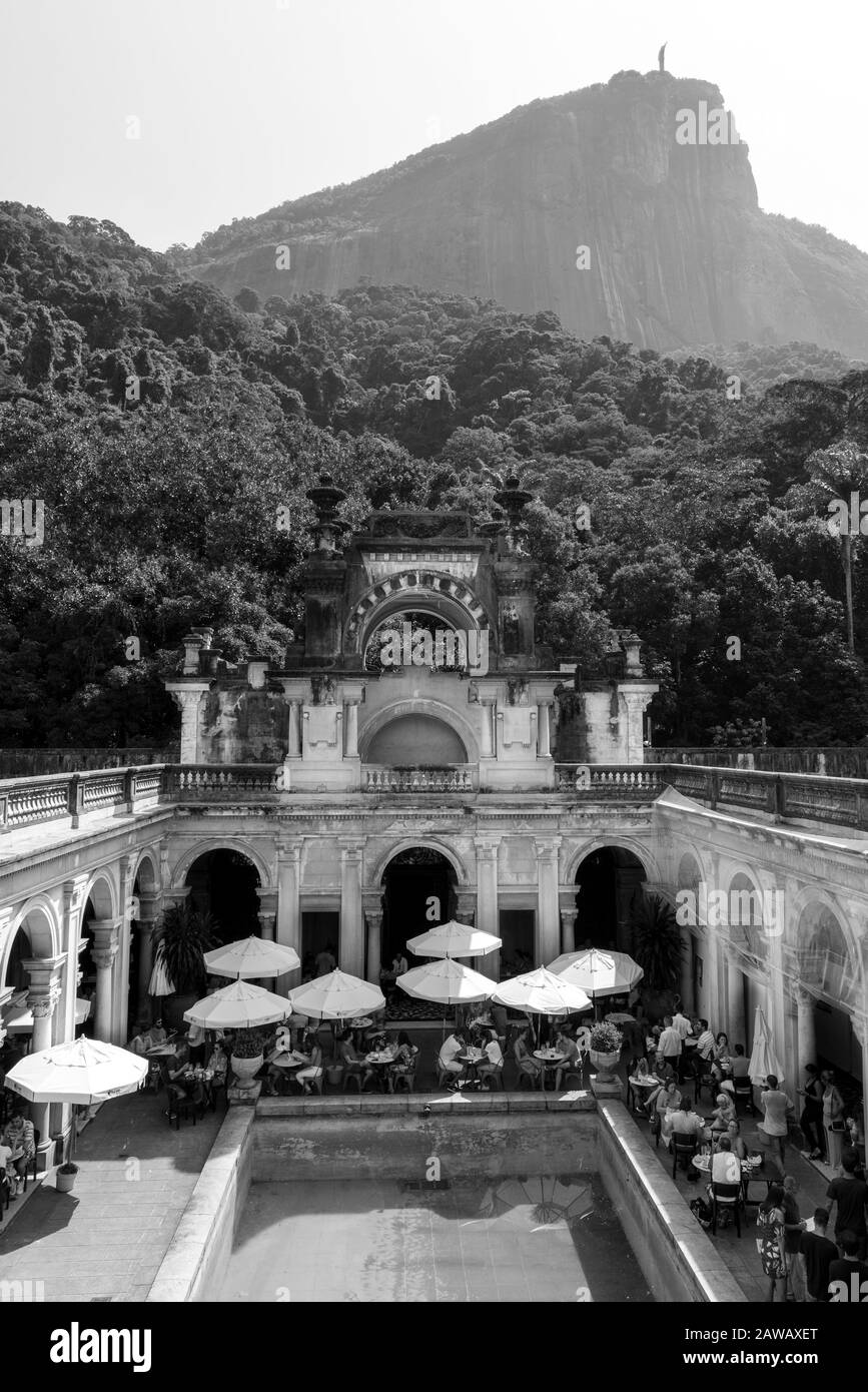Photographie aérienne de Parque Lage , Jardim Botânico - Rio de Janeiro , Brésil Banque D'Images