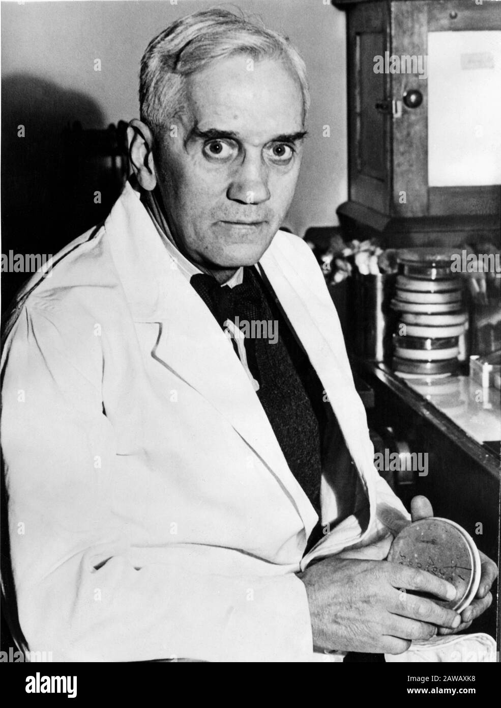 1943 , LONDRES , GRANDE-BRETAGNE : le médecin écossais Sir Alexander FLEMING ( 1881 - 1955 ) de l'Université de Londres et de l'hôpital St. Mary's à Londres , NOB Banque D'Images