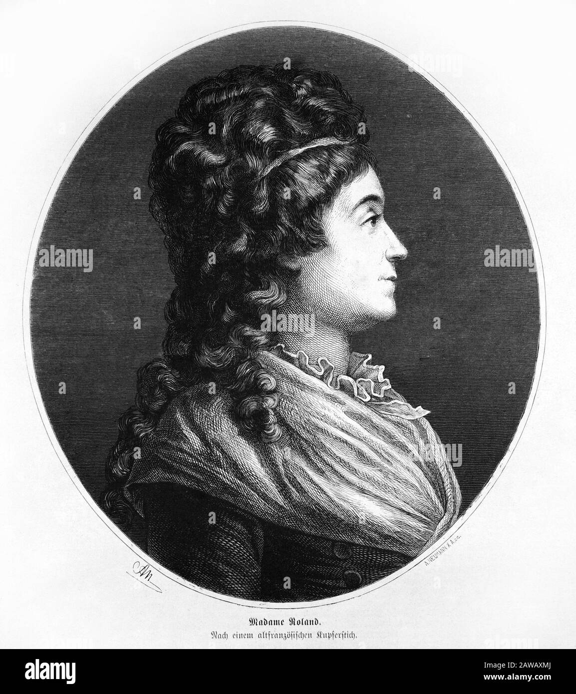 Madame ROLAND ( 1754 - 1793 ), Vicomtesse Marie-Jeanne Roland de la Platière , née Manon Philipone , mariée à Jean Marie Roland vicomte de la Banque D'Images
