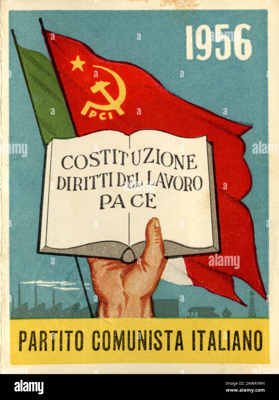 1956 , ITALIE : la sous-emption communiste italienne du PARTITO COMUNISTA ITALIANO 1956. CAPOT AVANT - PCI - P.C.I. - PARTITO COMUNISTA ITAL Banque D'Images