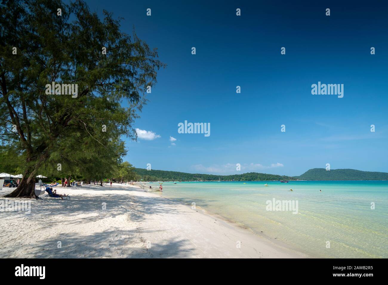 Saracen Bay paradis tropical plage dans l'île de Koh Rong Samloen au Cambodge Banque D'Images
