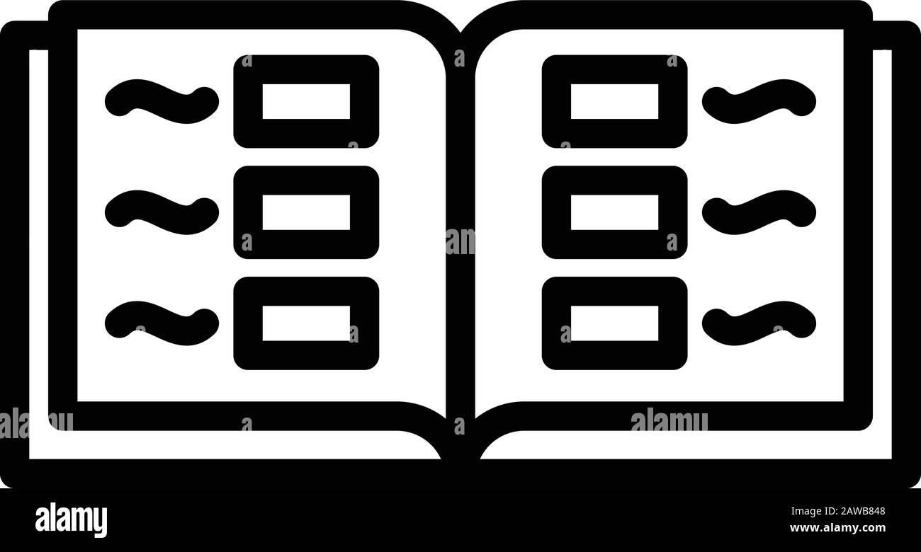 Nouvelle icône de catalogue de tatouage, style de contour Illustration de Vecteur