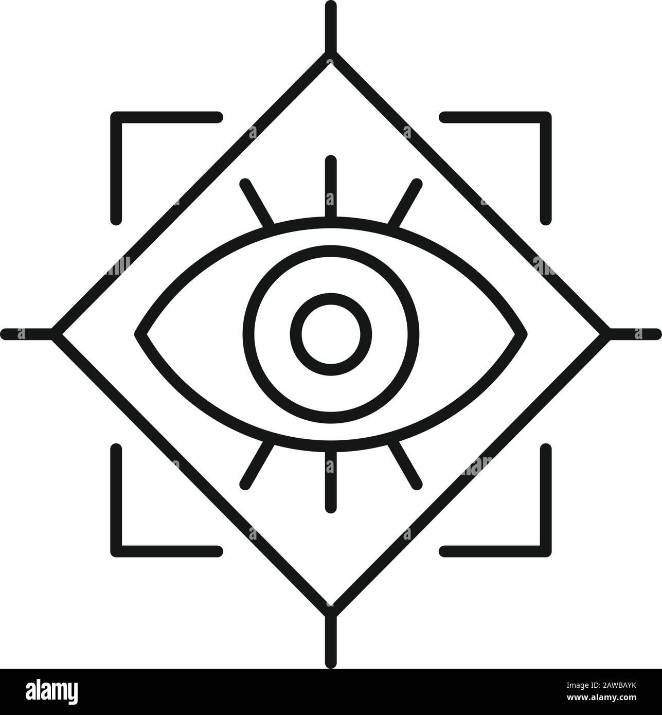 Icône de l'œil spirituel. Contour icône vecteur d'oeil spirituel pour la conception de Web isolée sur fond blanc Illustration de Vecteur