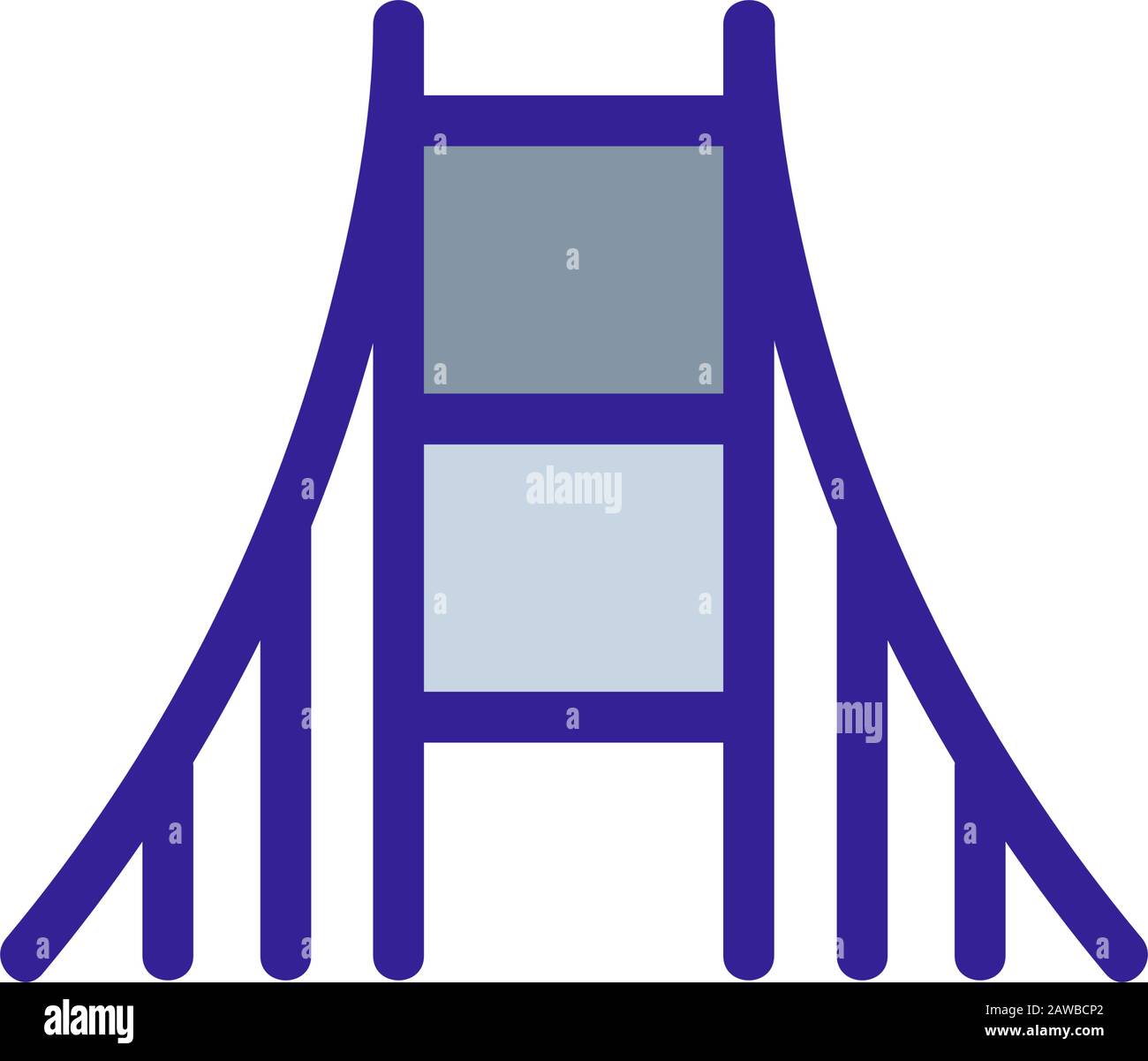 Vecteur d'icône de pont. Illustration du symbole de contour isolé Illustration de Vecteur