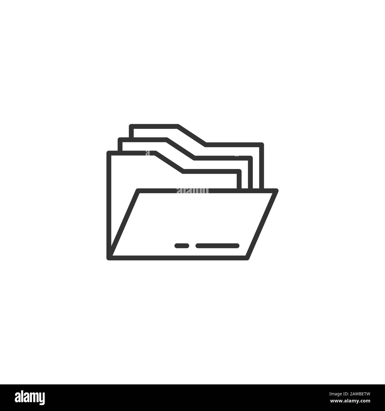 Icône de dossier dans le fichier style plat. Archives de documents sur fond d'illustration vectorielle, isolé. Concept d'entreprise de stockage. Illustration de Vecteur