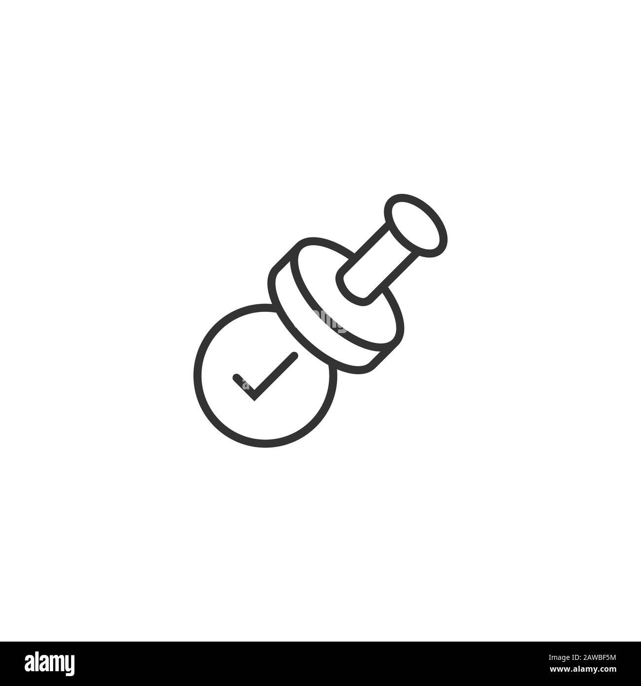 Approuver l'icône d'embouti en style plat. Accepter la coche illustration vectorielle sur fond blanc isolé. Concept commercial de choix d'approbation. Illustration de Vecteur