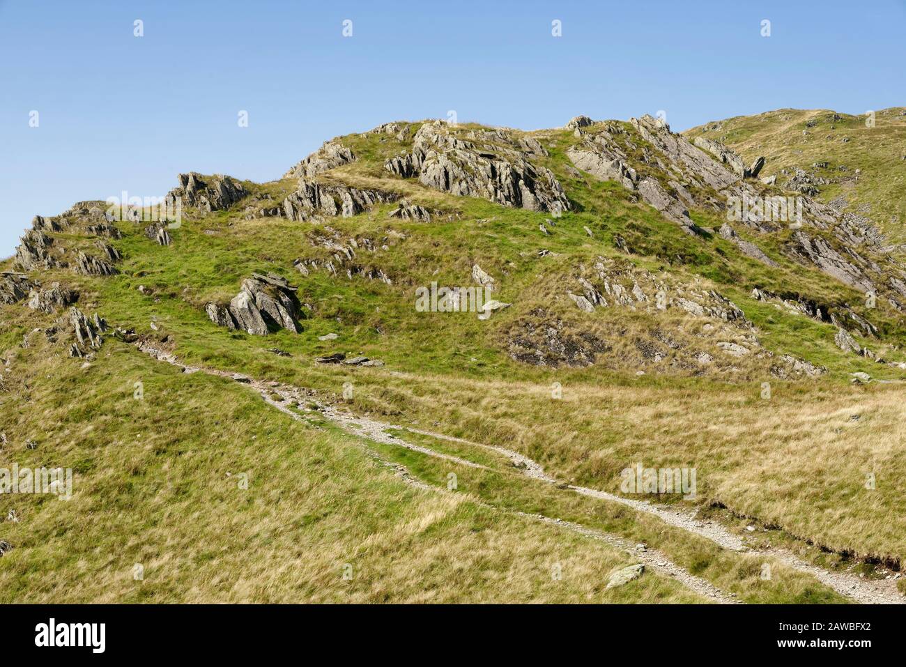 Sentier En Direction De Harter Est Tombé De Nan Bield Pass Banque D'Images