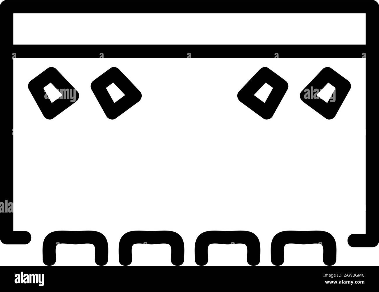 Vecteur de l'icône de la scène. Illustration symbole contour isolé Illustration de Vecteur Vecteur de l'icône de la scène. Illustration symbole contour isolé Illustration de Vecteur