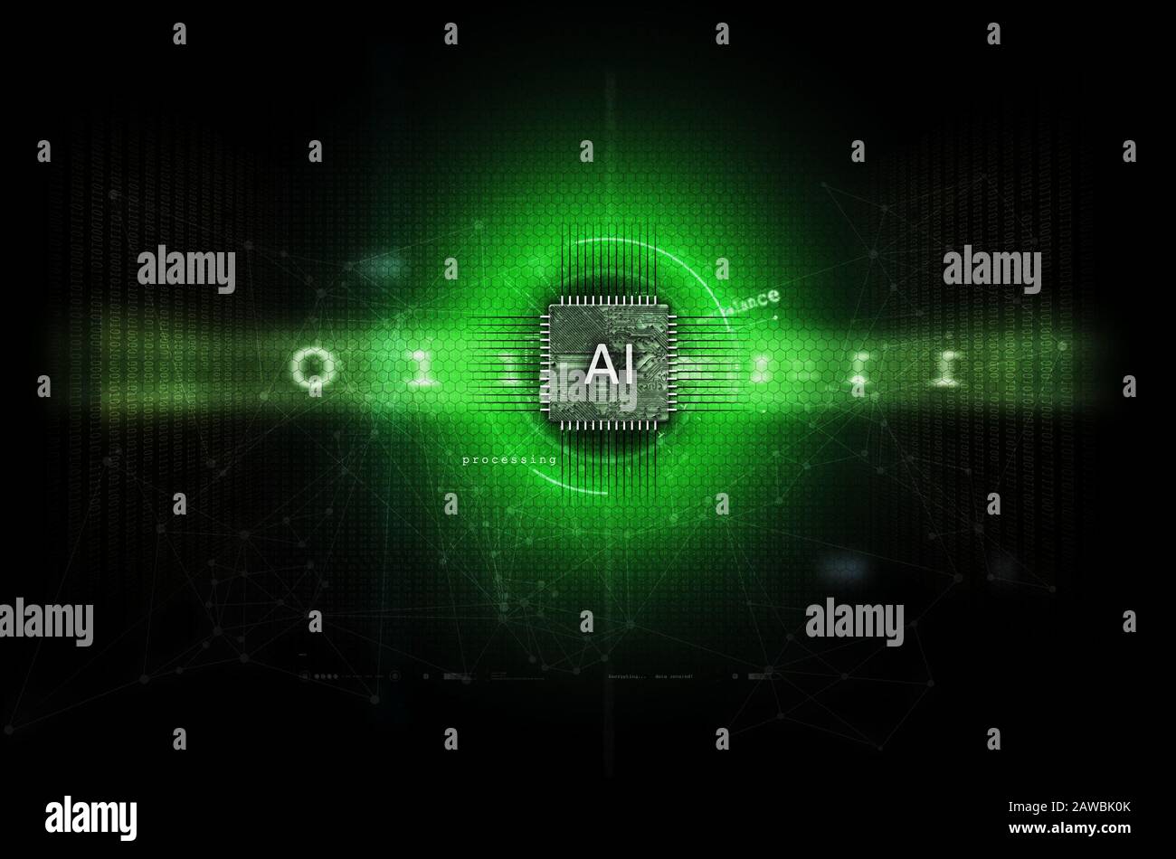 Fond d'écran d'illustration de l'intelligence artificielle et de l'apprentissage profond Banque D'Images