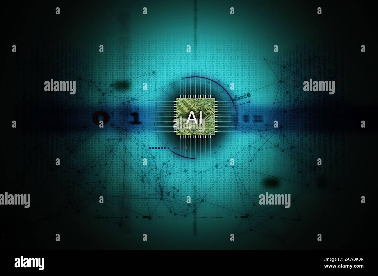Fond d'écran d'illustration de l'intelligence artificielle et de l'apprentissage profond Banque D'Images