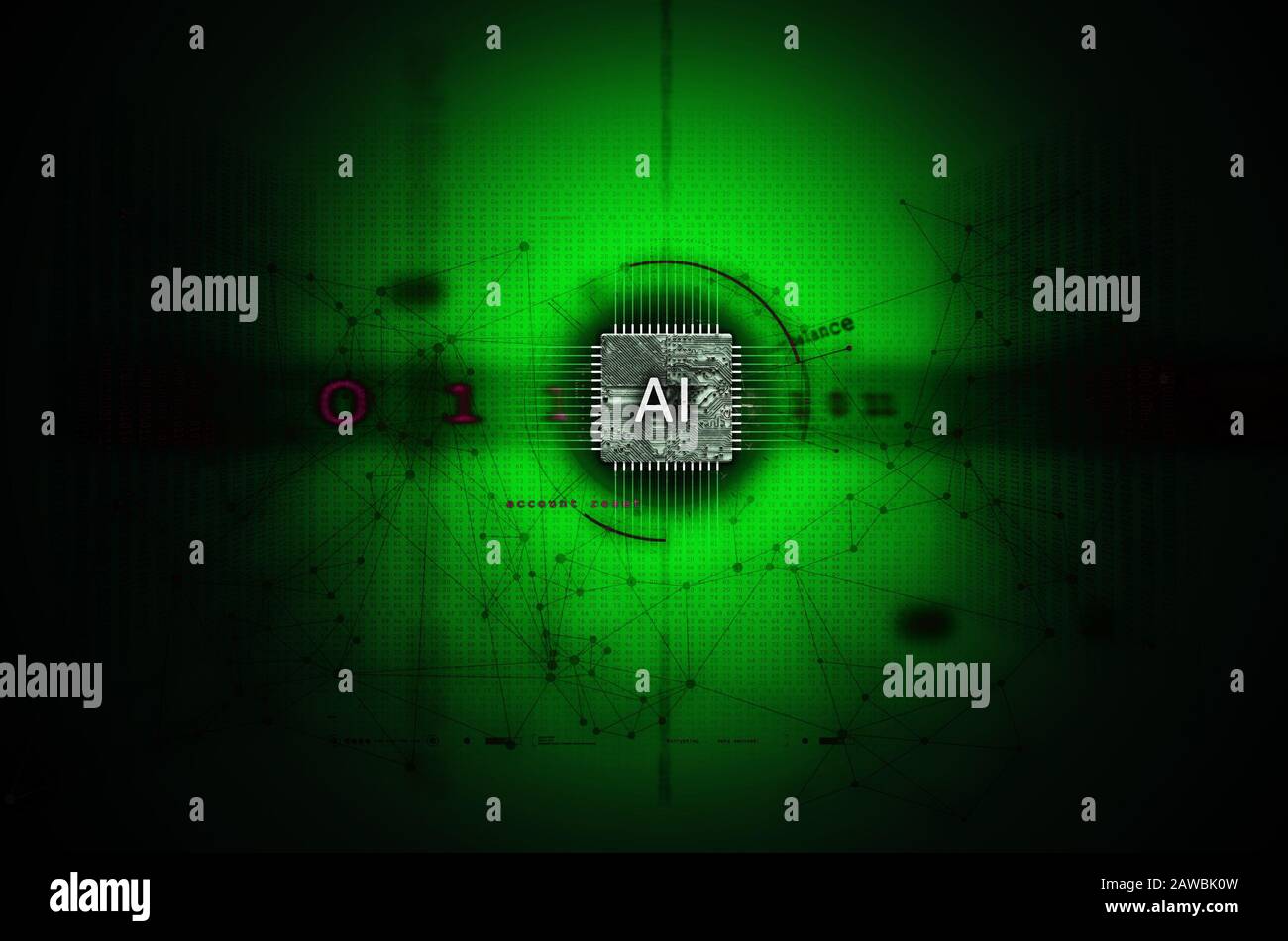 Fond d'écran d'illustration de l'intelligence artificielle et de l'apprentissage profond Banque D'Images