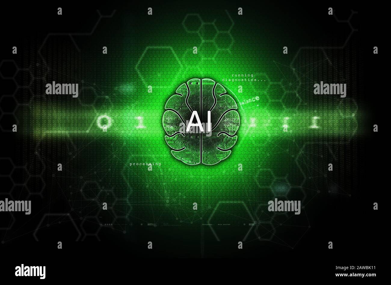 Fond d'écran d'illustration de l'intelligence artificielle et de l'apprentissage profond Banque D'Images
