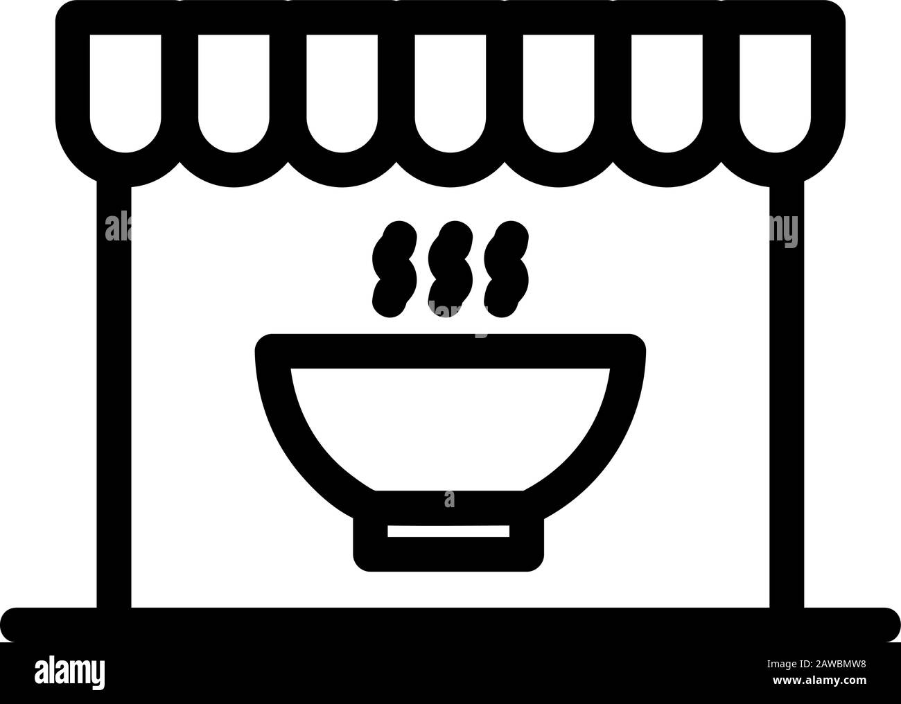 Vecteur d'icône ramen. Illustration du symbole de contour isolé Illustration de Vecteur
