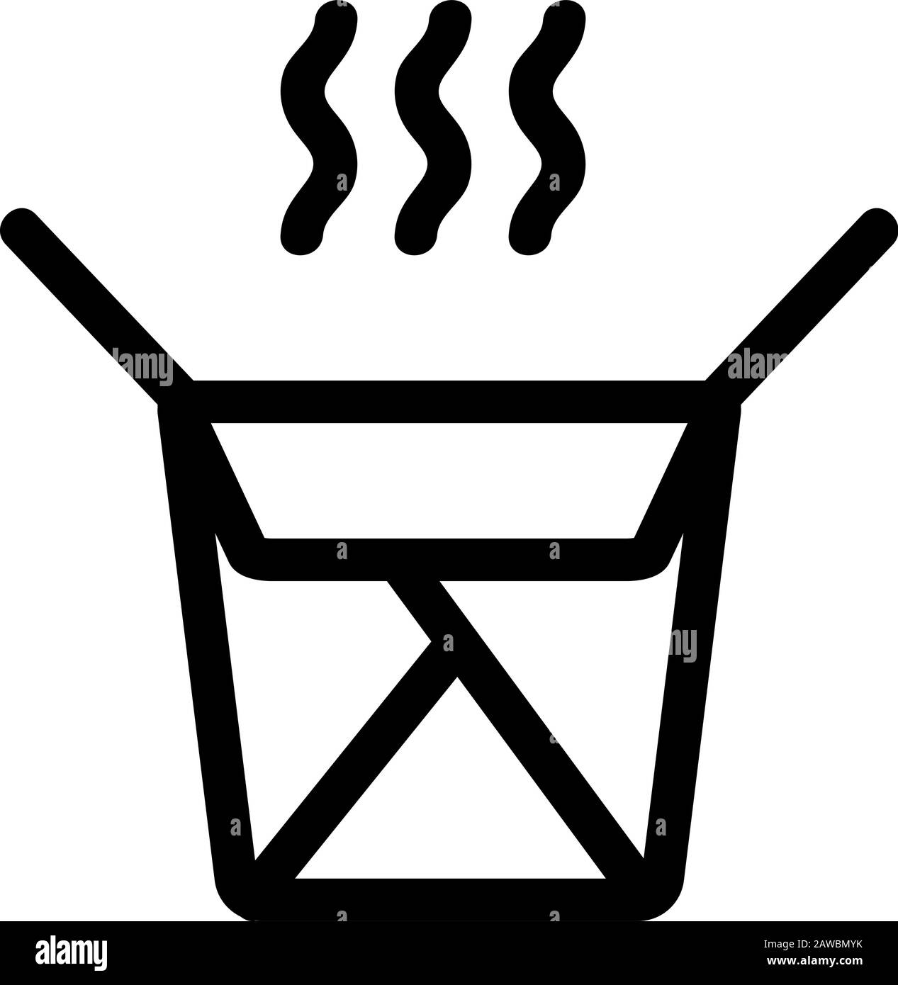 Vecteur d'icône ramen. Illustration du symbole de contour isolé Illustration de Vecteur