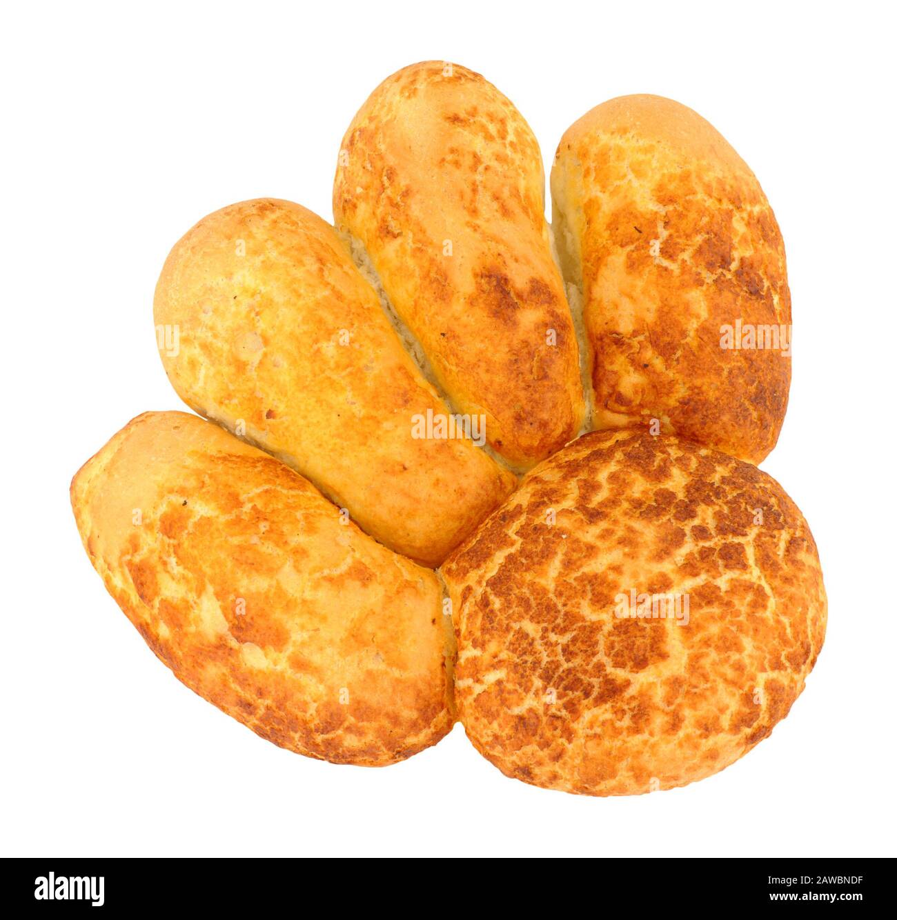 Pain grillé fraîchement cuit isolé sur fond blanc Banque D'Images