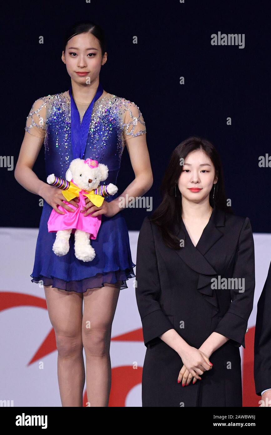 Séoul, Corée Du Sud. 8 février 2020. (L-R) Jeune You (KOR), Kim Yu-na, 8 février 2020 - patinage artistique : Championnats de patinage artistique 2020 des Quatre Continents de l'UIP, cérémonie de remise des prix des femmes à Mok-dong Ice Link à Séoul, en Corée du Sud. Crédit: Matsuo.K/AFLO SPORT/Alay Live News Banque D'Images