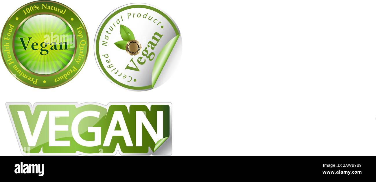 Ensemble d'icônes vectorielles vegan Illustration de Vecteur