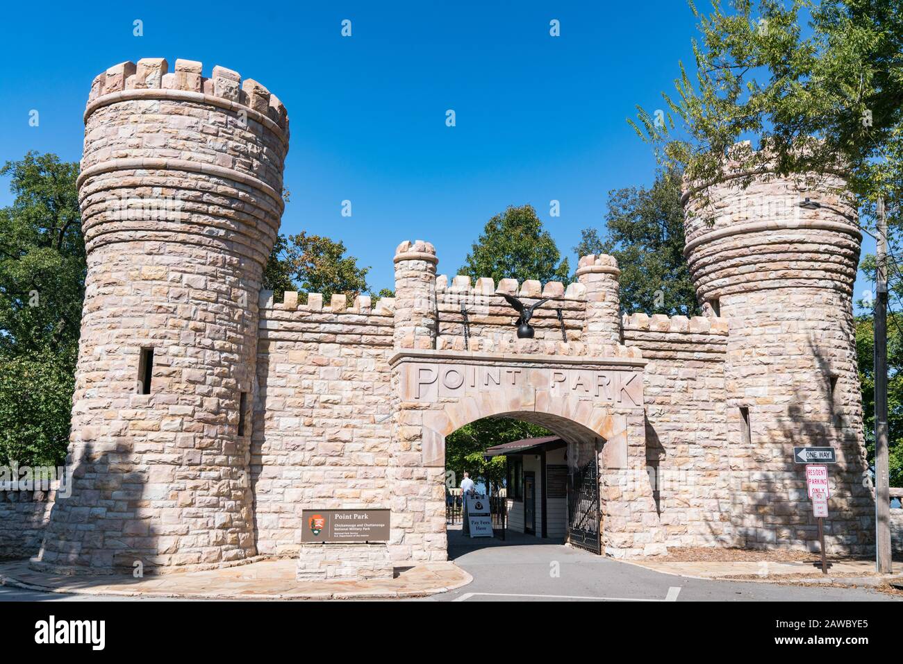 Chattanooga, TN - 8 octobre 2019 : entrée du parc point dans le parc militaire national de Chickamauga et Chattanooga Banque D'Images