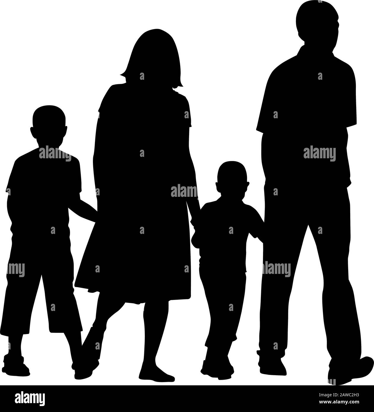 Silhouette du père, de la mère et du fils. Illustration vectorielle d'une famille Illustration de Vecteur