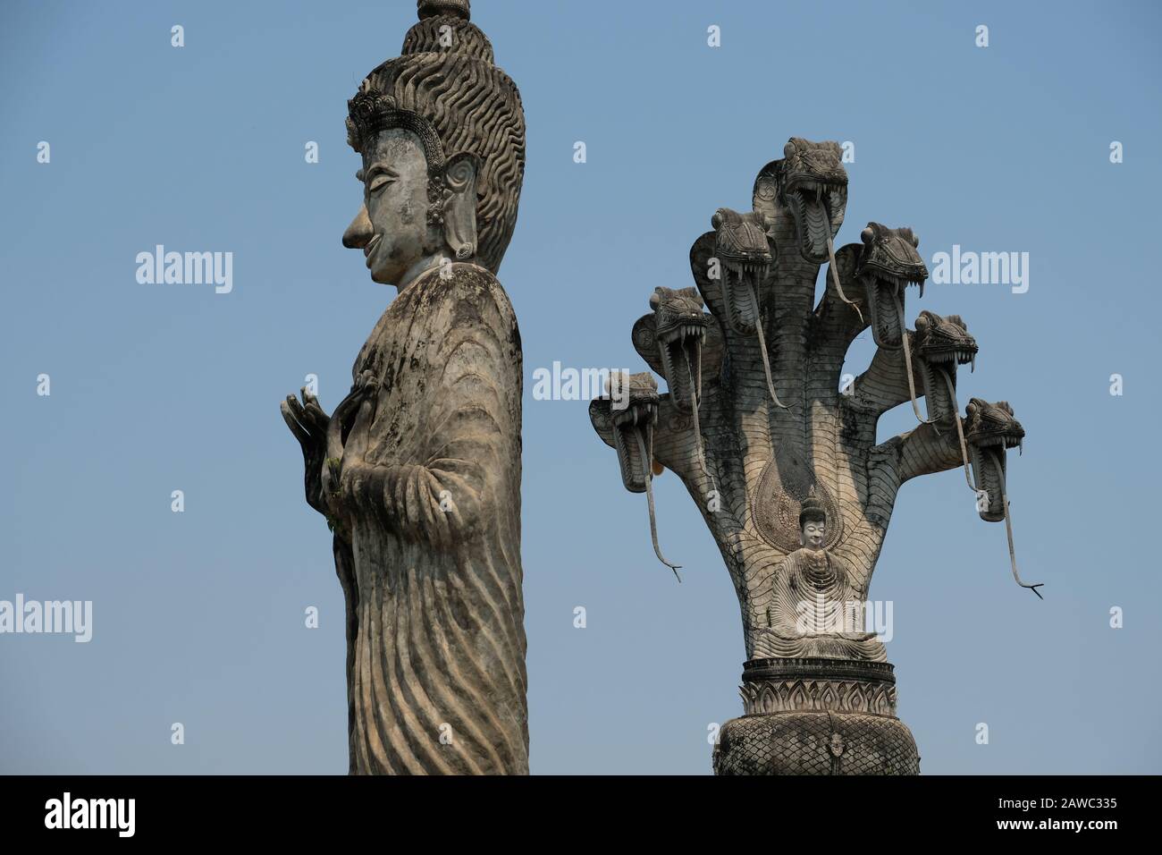 Nong Khai Isan Thaïlande - Parc Sala Keoku avec sculptures bouddhistes en béton Banque D'Images