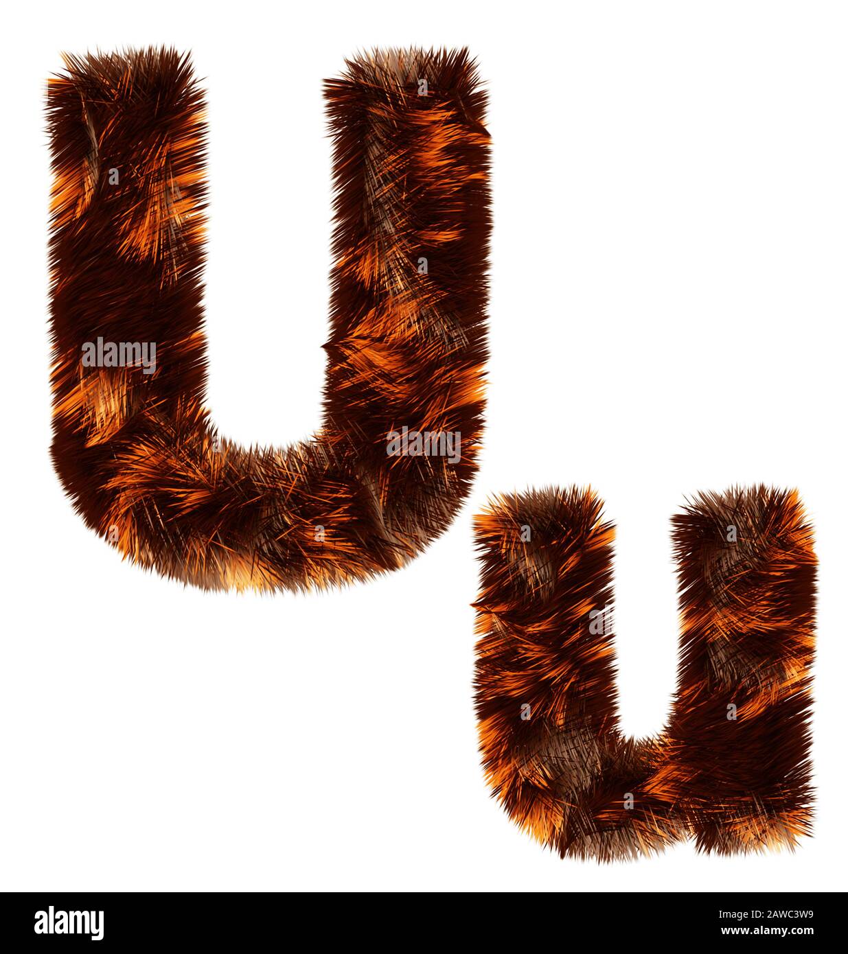 Motif créatif de l'alphabet décoratif en fourrure animale pour une utilisation polyvalente Banque D'Images