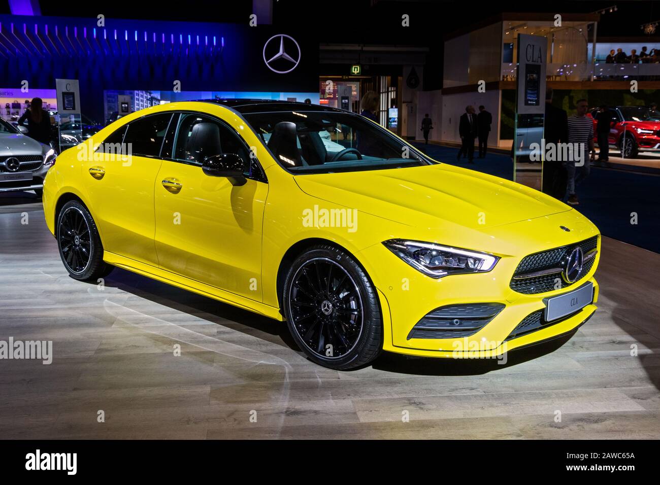 Bruxelles - JAN 9, 2020 : nouvelle Mercedes CLA de frein de tir voiture modèle présenté à l'Autosalon 2020 Bruxelles Salon de l'automobile. Banque D'Images