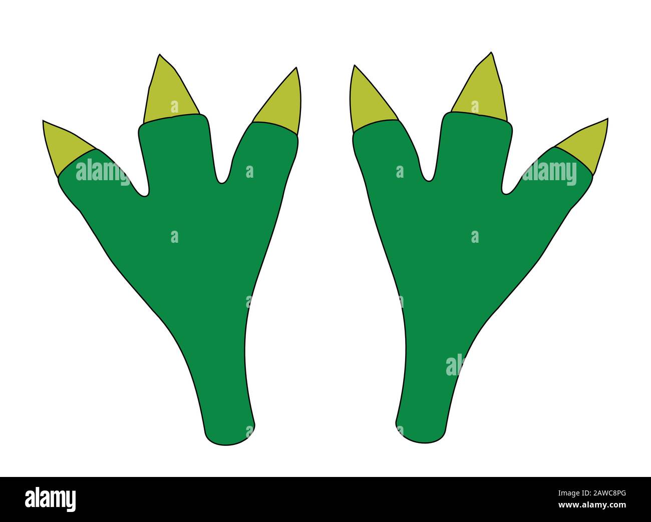 Silhouette d'empreinte de dinosaure dessinée sur un fond blanc Illustration de Vecteur