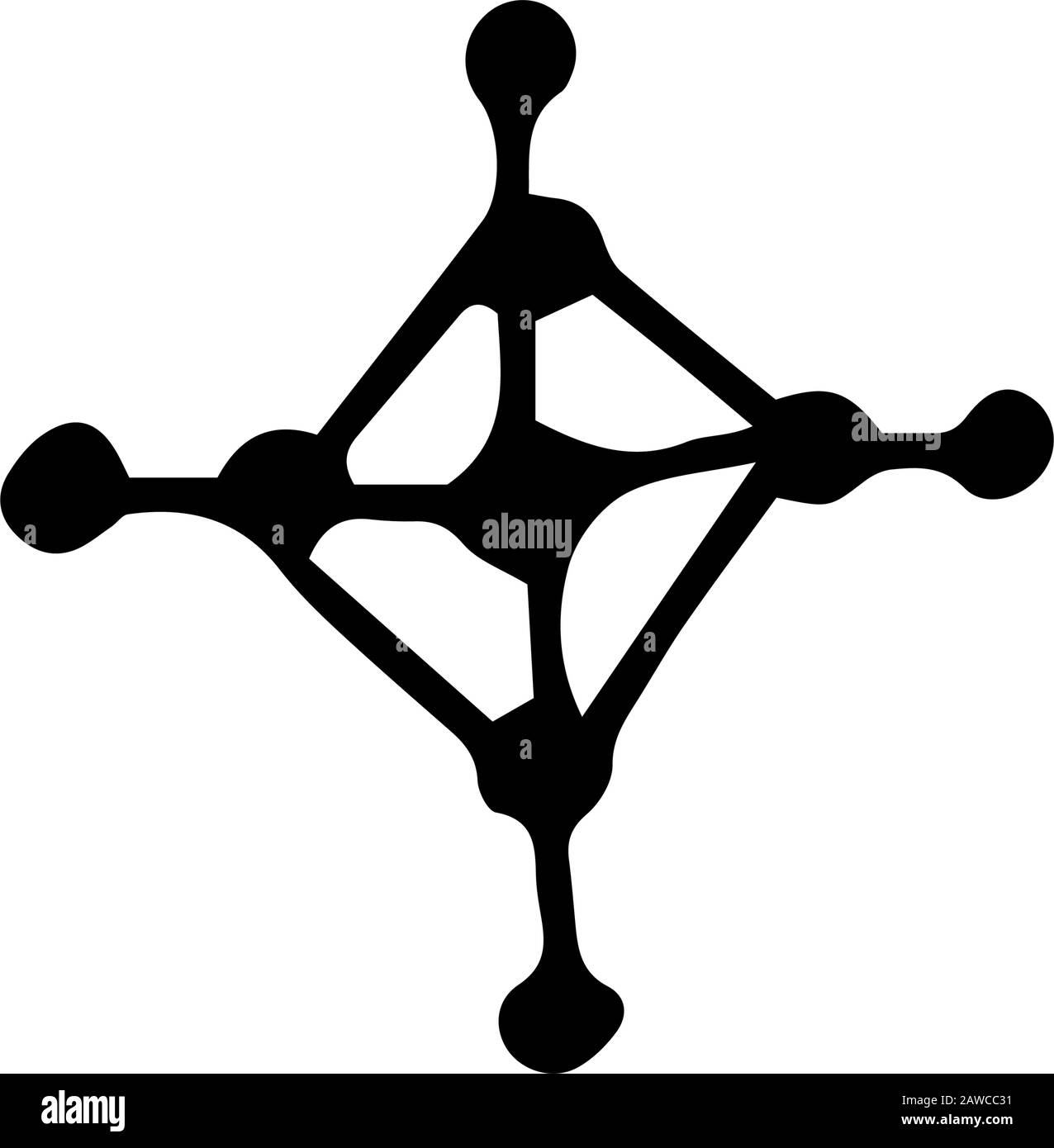 Origine. Forme géométrique en forme de losange dans un style de gribouille dessiné à la main isolé sur fond blanc. Illustration du contour du stock vectoriel. Simple. Panneau élémen Illustration de Vecteur