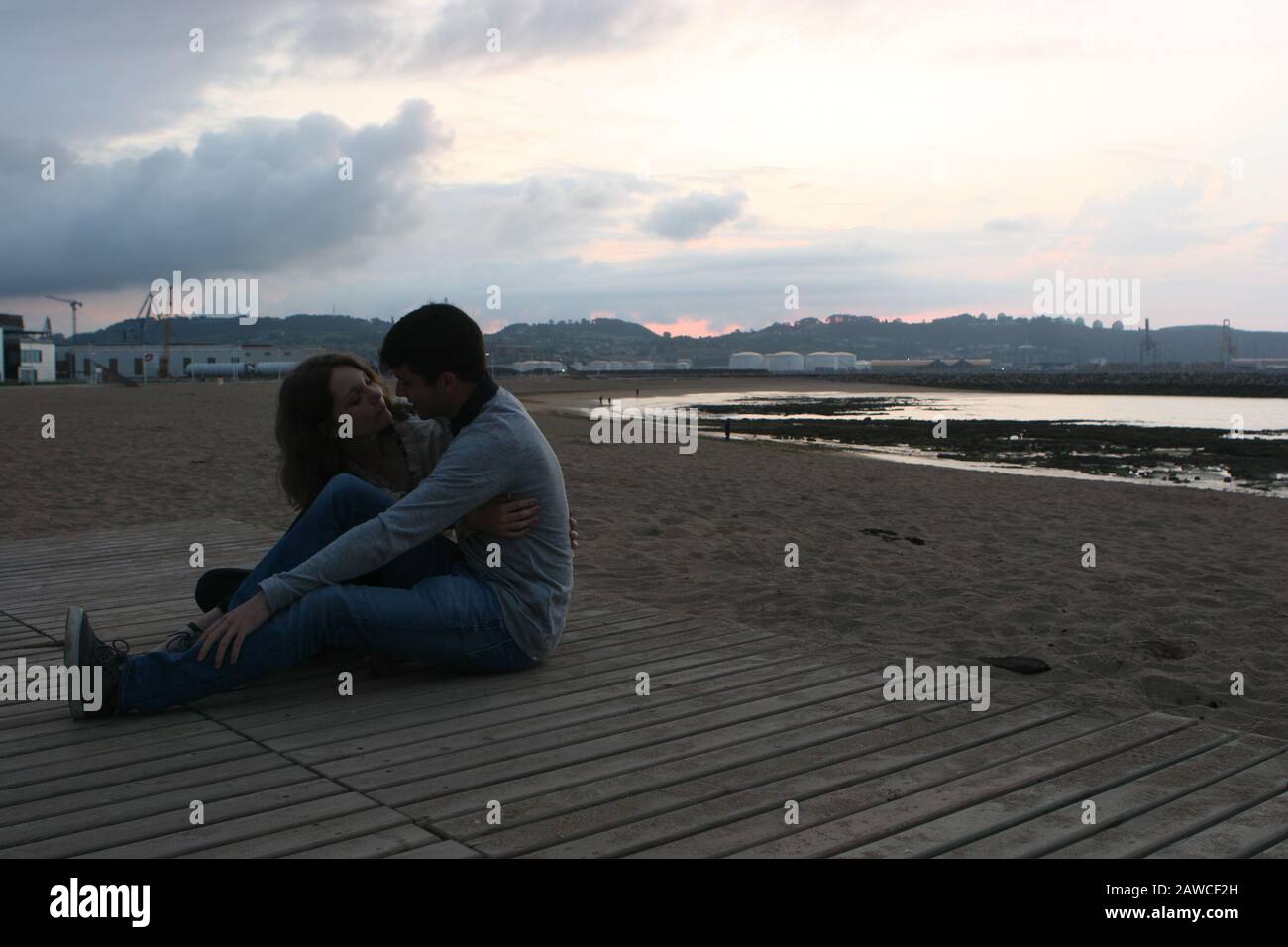 L'amour à Gijón Banque D'Images