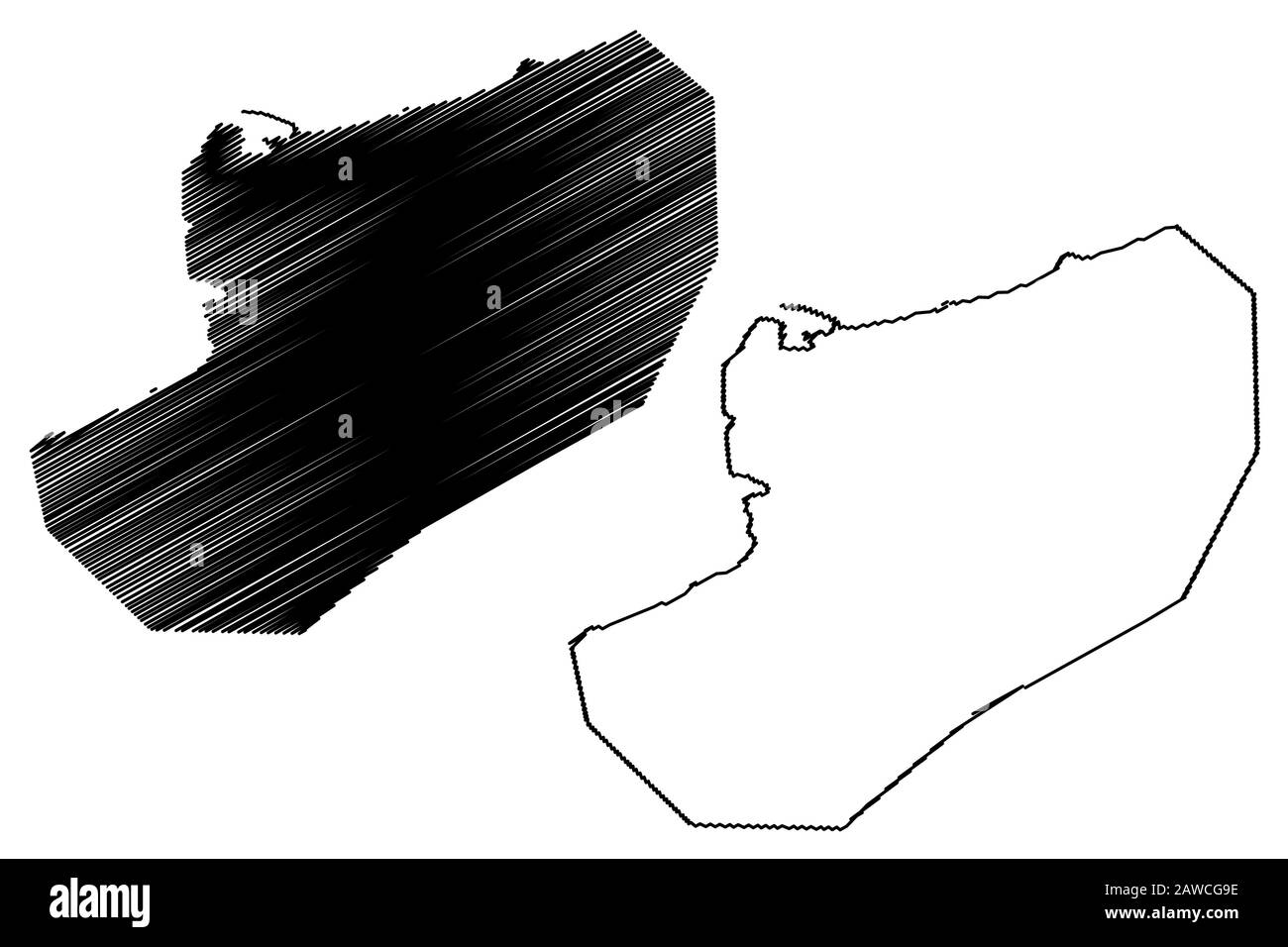 République Borough de point Fortin (sociétés régionales et municipalités, République de Trinité-et-Tobago) illustration vectorielle cartographique, esquisse de griffonnage Illustration de Vecteur