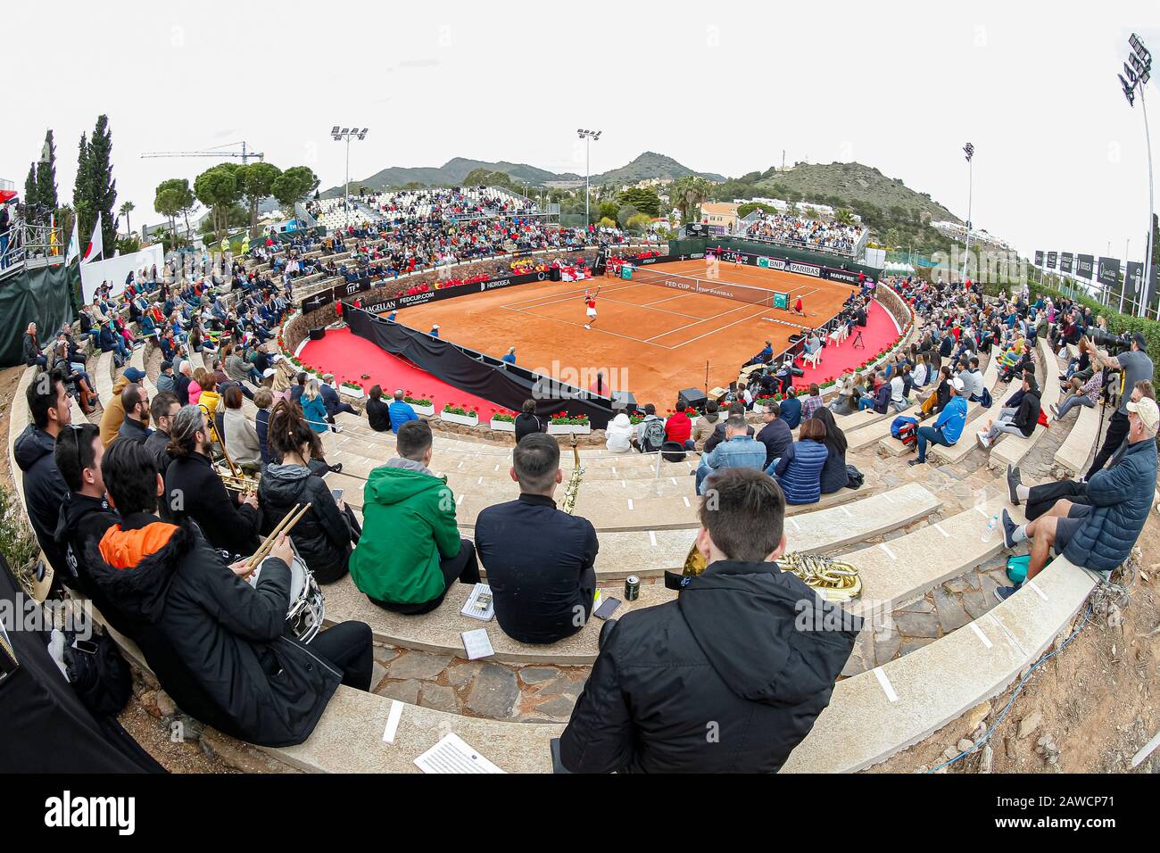 Carthagène, Espagne. 7 février 2020. Joueur espagnol, Sara Sorribes gagne à Naomi Osaka, lors du premier match entre l'Espagne et l'équipe nationale du Japon pour FedCup BNP Paribas. Crédit: Abel F. ROS/Alay Live News Banque D'Images