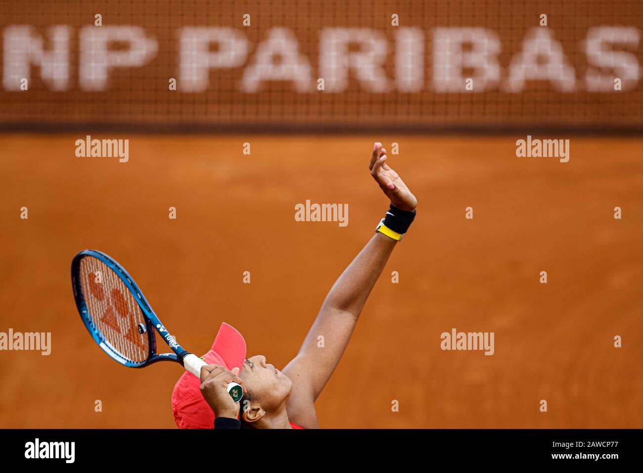 Carthagène, Espagne. 7 février 2020. Joueur espagnol, Sara Sorribes gagne à Naomi Osaka lors du premier match entre l'Espagne et l'équipe nationale du Japon pour FedCup BNP Paribas. Naomi Osaka pendant le match. Crédit: Abel F. ROS/Alay Live News Banque D'Images