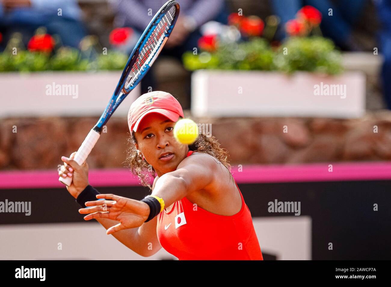 Carthagène, Espagne. 7 février 2020. Joueur espagnol, Sara Sorribes gagne à Naomi Osaka lors du premier match entre l'Espagne et l'équipe nationale du Japon pour FedCup BNP Paribas. Naomi Osaka pendant le match. Crédit: Abel F. ROS/Alay Live News Banque D'Images