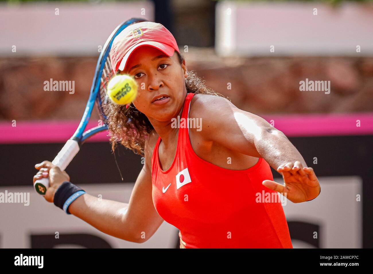 Carthagène, Espagne. 7 février 2020. Joueur espagnol, Sara Sorribes gagne à Naomi Osaka lors du premier match entre l'Espagne et l'équipe nationale du Japon pour FedCup BNP Paribas. Naomi Osaka pendant le match. Crédit: Abel F. ROS/Alay Live News Banque D'Images