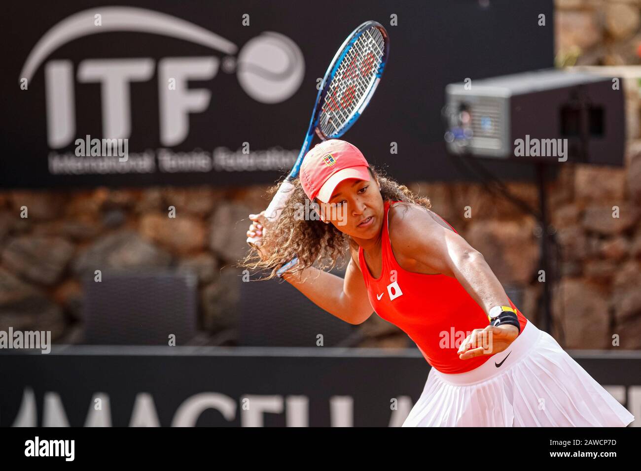 Carthagène, Espagne. 7 février 2020. Joueur espagnol, Sara Sorribes gagne à Naomi Osaka lors du premier match entre l'Espagne et l'équipe nationale du Japon pour FedCup BNP Paribas. Naomi Osaka pendant le match. Crédit: Abel F. ROS/Alay Live News Banque D'Images