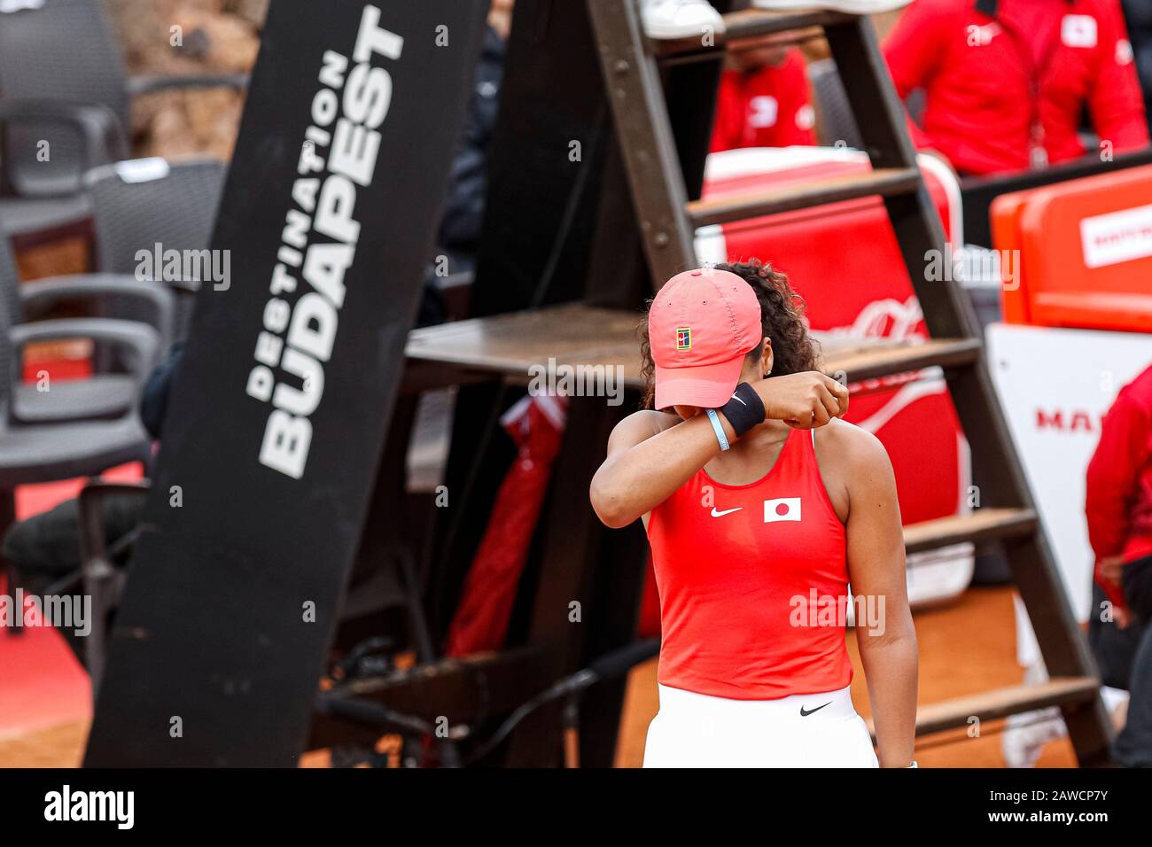 Carthagène, Espagne. 7 février 2020. Joueur espagnol, Sara Sorribes gagne à Naomi Osaka lors du premier match entre l'Espagne et l'équipe nationale du Japon pour FedCup BNP Paribas. Naomi Osaka pendant le match. Crédit: Abel F. ROS/Alay Live News Banque D'Images