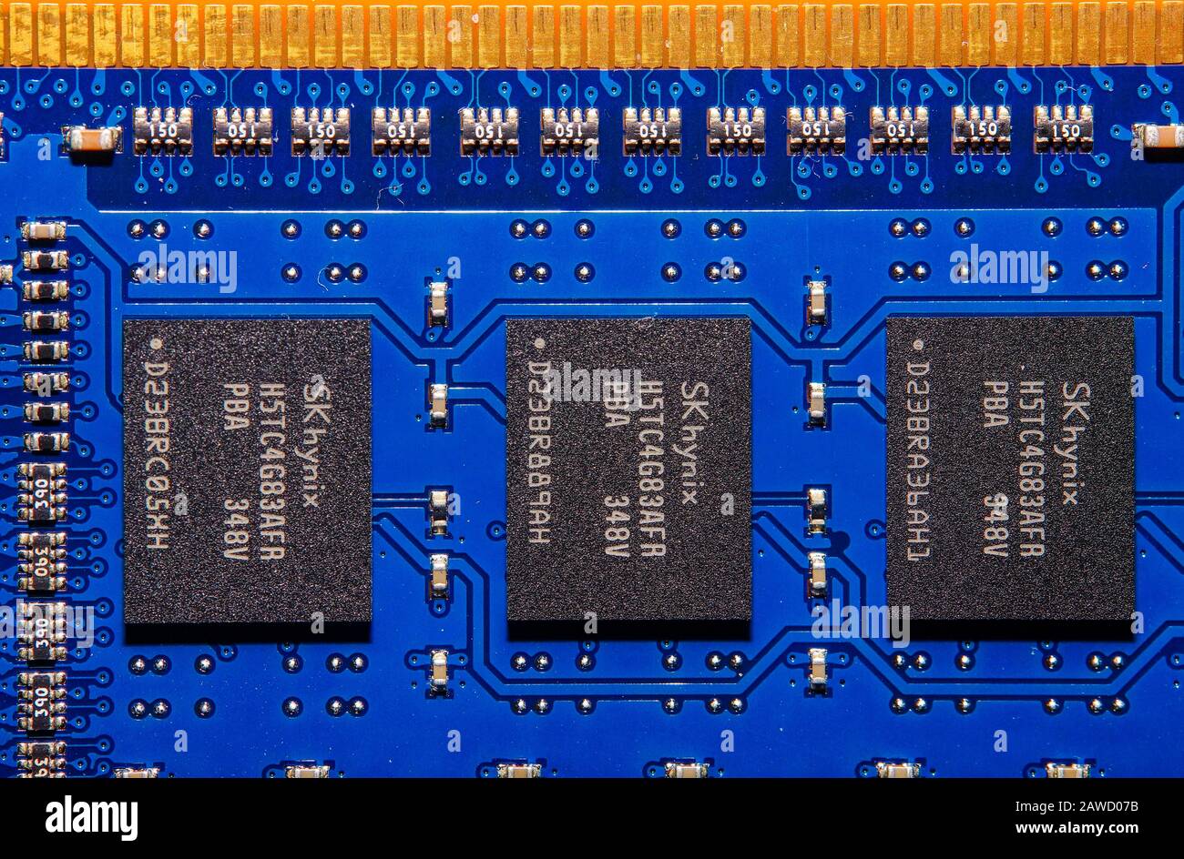 Carte de circuit imprimé sur une carte mère Banque D'Images