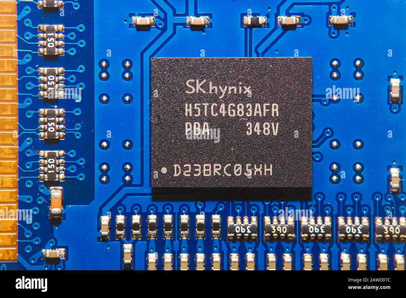 Carte de circuit imprimé sur une carte mère Banque D'Images