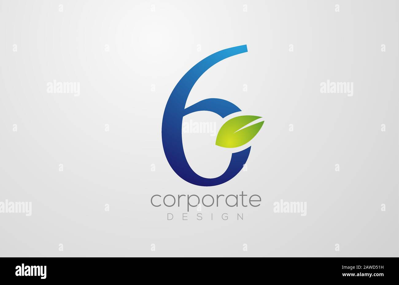 feuille verte numéro 6 modèle de conception à six icônes de logo. Adapté à un logotype d'entreprise d'énergie verte ou de produits naturels Illustration de Vecteur