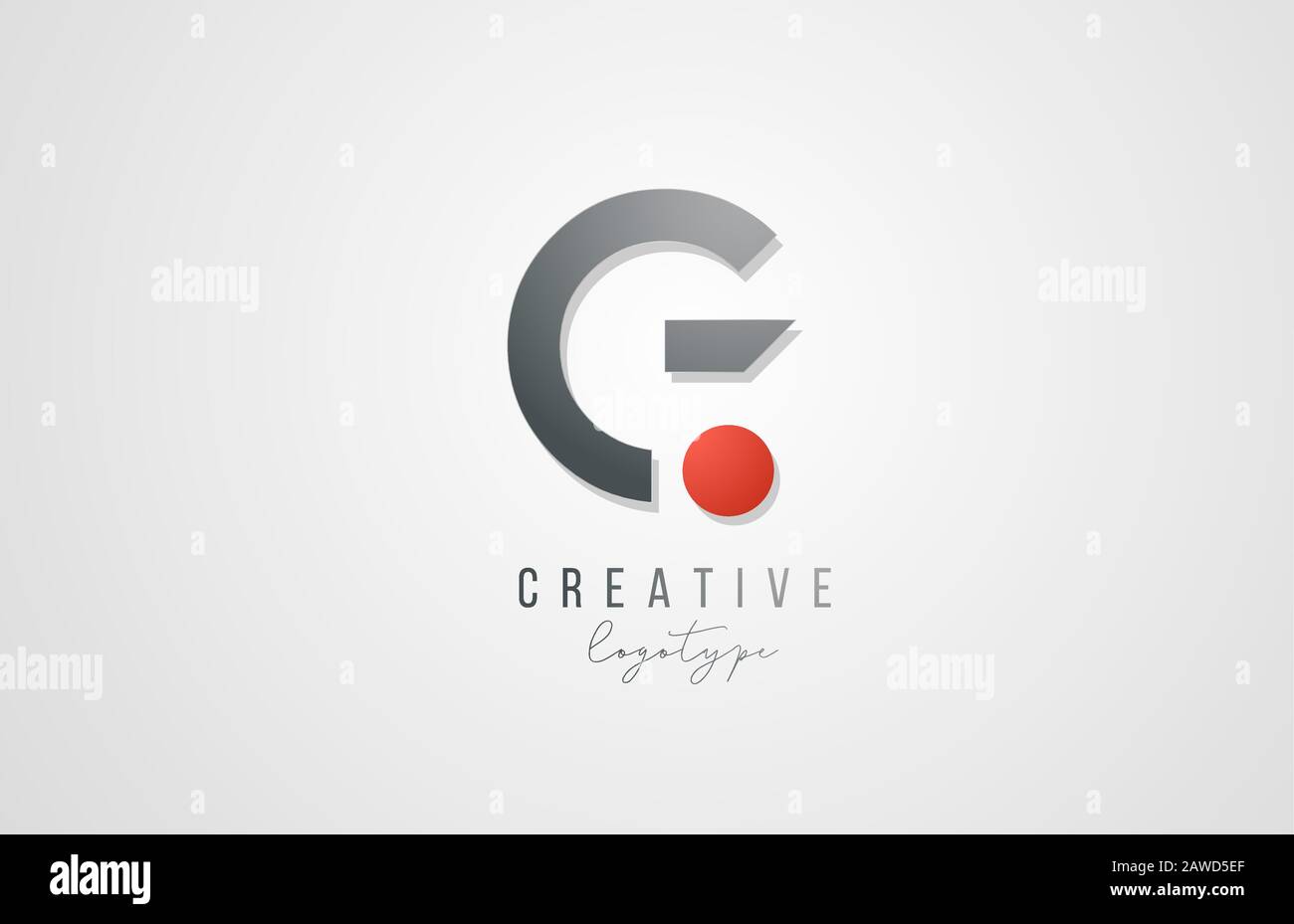 Lettre G logo alphabet icône design éléments de modèle en gris et rouge pour les affaires. Adapté à une conception de logotype d'entreprise Illustration de Vecteur