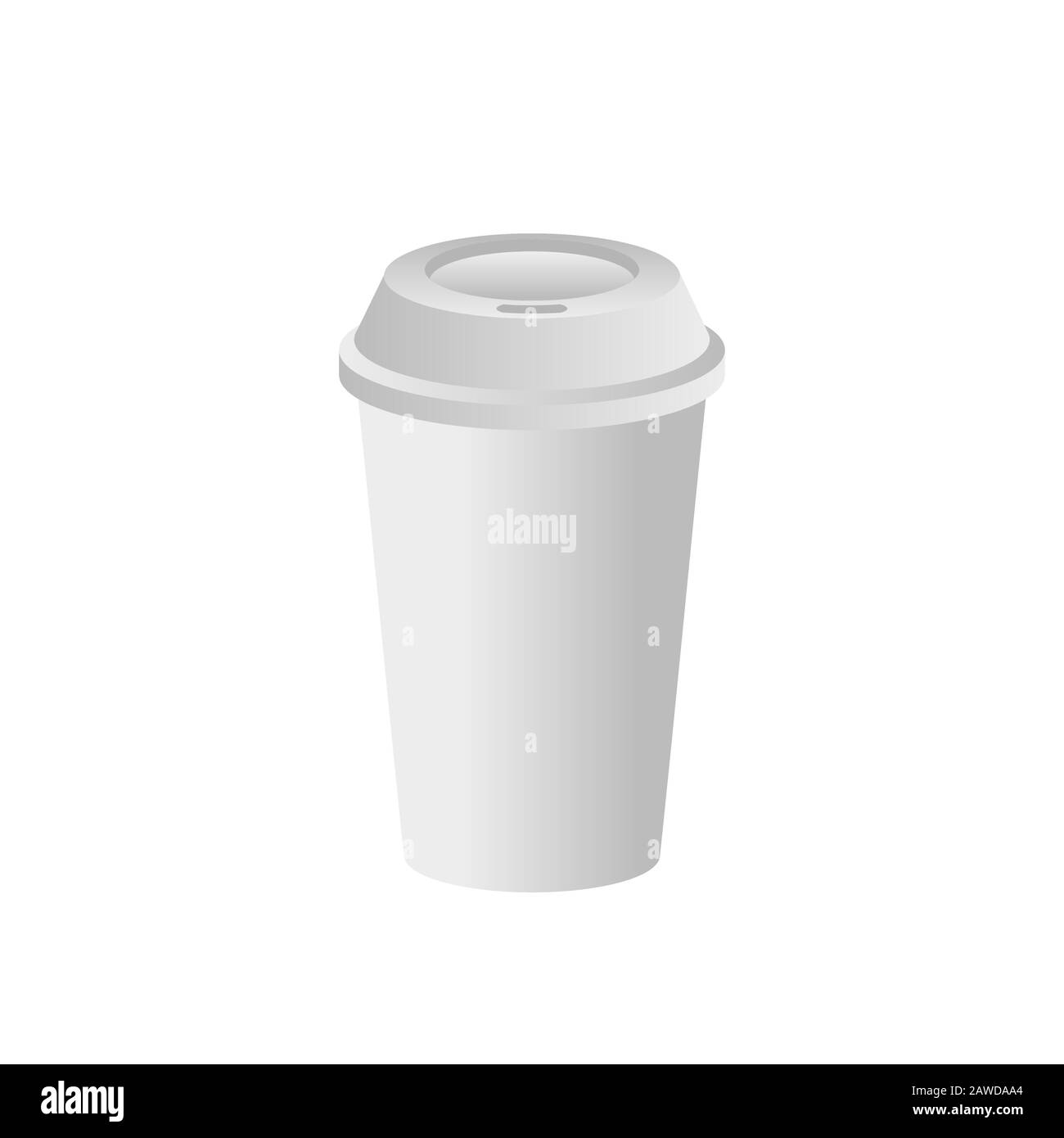 Gobelet en papier blanc avec couvercle blanc. Mug à café jetable réaliste  sur fond blanc. Tasse de jus biodégradable en carton. Vecteur Image  Vectorielle Stock - Alamy