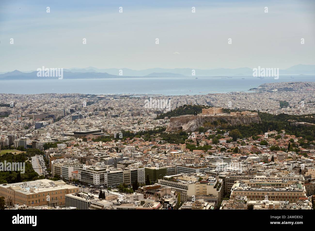 Vue sur la ville d'Athènes en Grèce en été Banque D'Images